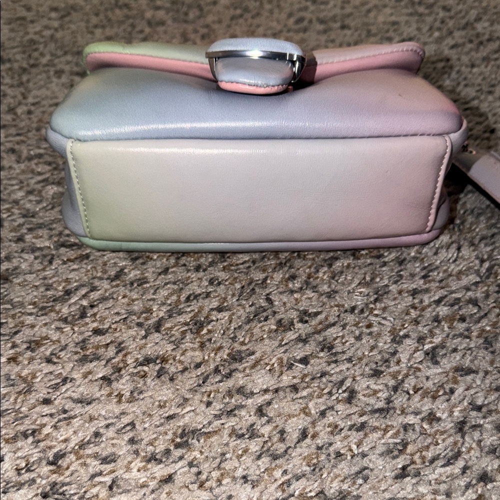 Coach Pastel Gradient Leather Shoulder Bag in Mint, Pink and Pale Blue - Picture 7 of 14